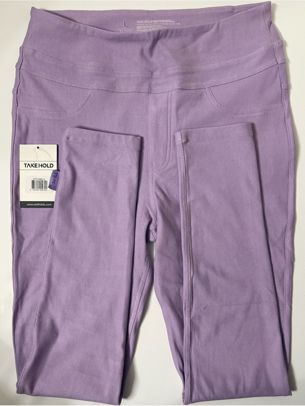 So iLL x Meagan Martin 4 Way Stretch Flex Leggings | Lavender | Size Large - Picture 4 of 5